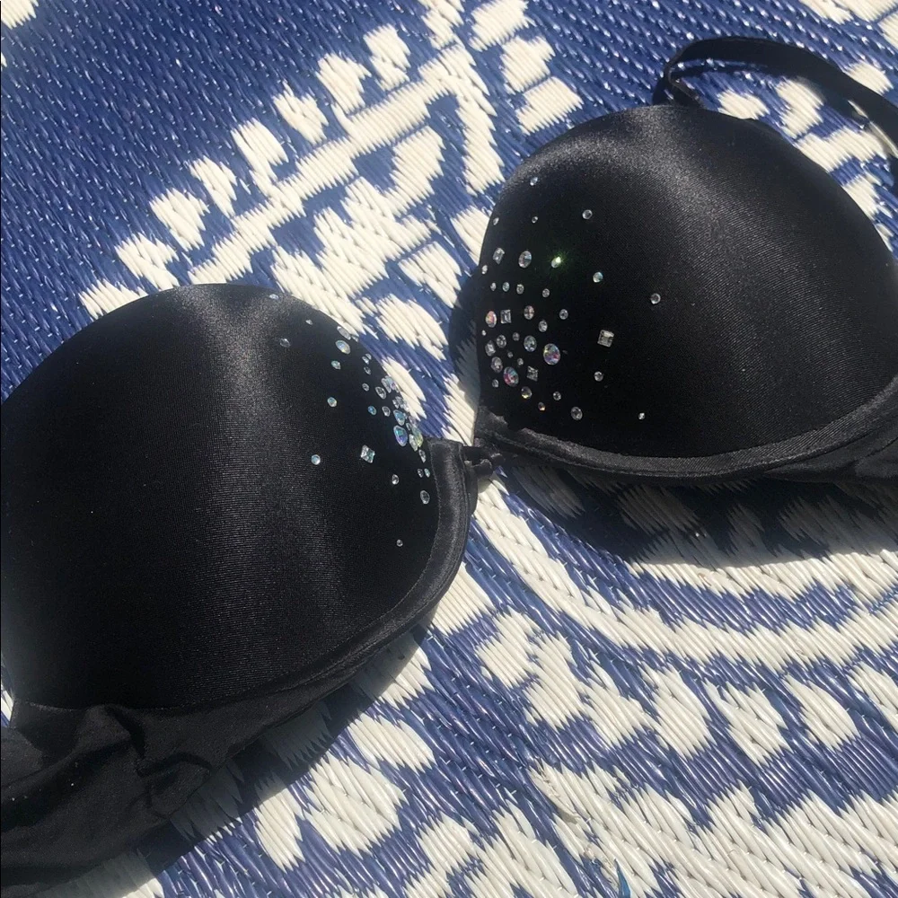 Black Embellished Push-Up Bra - Women Intimates